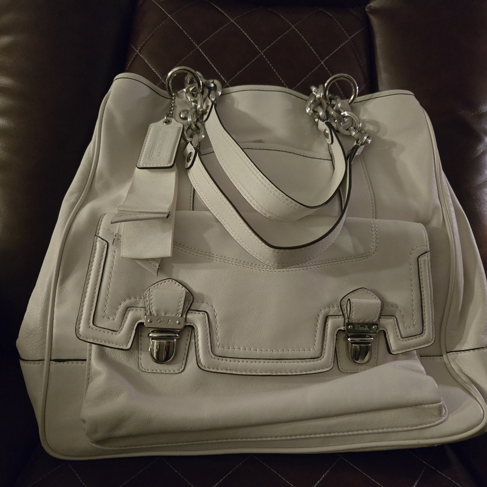 Coach NWOT 2012 Elegant White Leather Tote Bag